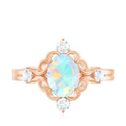Designer Ethiopian Opal and Diamond Engagement Ring AAA - Rosec Jewels