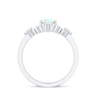 Designer Ethiopian Opal and Diamond Engagement Ring AAA - Rosec Jewels