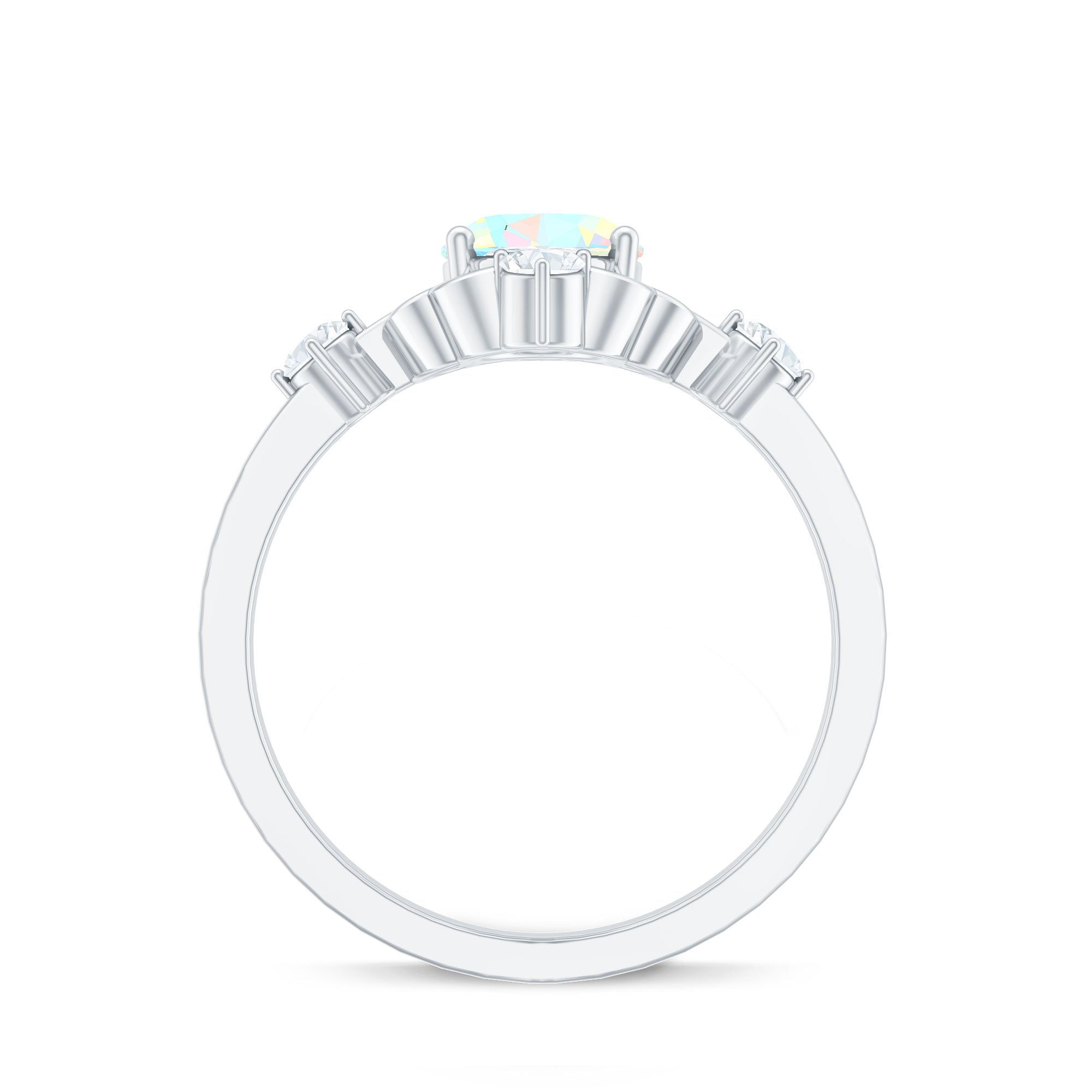 Designer Ethiopian Opal and Diamond Engagement Ring AAA - Rosec Jewels