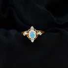Real Ethiopian Opal and Diamond Cocktail Ring Ethiopian Opal - ( AAA ) - Quality - Rosec Jewels