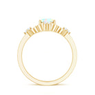 Designer Ethiopian Opal and Diamond Engagement Ring AAA - Rosec Jewels