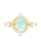 Designer Ethiopian Opal and Diamond Engagement Ring AAA - Rosec Jewels