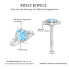 Art Deco Style 1 Carat Oval Shape Aquamarine and Diamond Cocktail Ring AAA - Rosec Jewels