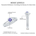 Rosec Jewels-Genuine Tanzanite Engagement Ring with Diamond Enhancer
