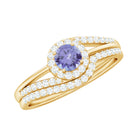 Rosec Jewels-Genuine Tanzanite Engagement Ring with Diamond Enhancer