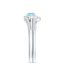 Certified Real Aquamarine Engagement Ring with Diamond Enhancer AAA - Rosec Jewels