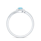Certified Real Aquamarine Engagement Ring with Diamond Enhancer AAA - Rosec Jewels