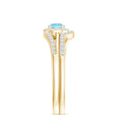 Certified Real Aquamarine Engagement Ring with Diamond Enhancer AAA - Rosec Jewels