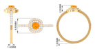 3/4 CT Classic Fire Opal Double Halo Engagement Ring with Diamond AAA - Rosec Jewels