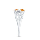 Natural Citrine Toi Et Moi Engagement Ring with Diamond AAA - Rosec Jewels