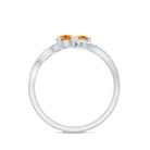 Natural Citrine Toi Et Moi Engagement Ring with Diamond AAA - Rosec Jewels