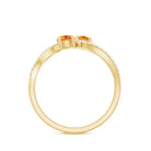 Natural Citrine Toi Et Moi Engagement Ring with Diamond AAA - Rosec Jewels