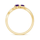 Real Amethyst Toi Et Moi Engagement Ring with Diamond AAA - Rosec Jewels