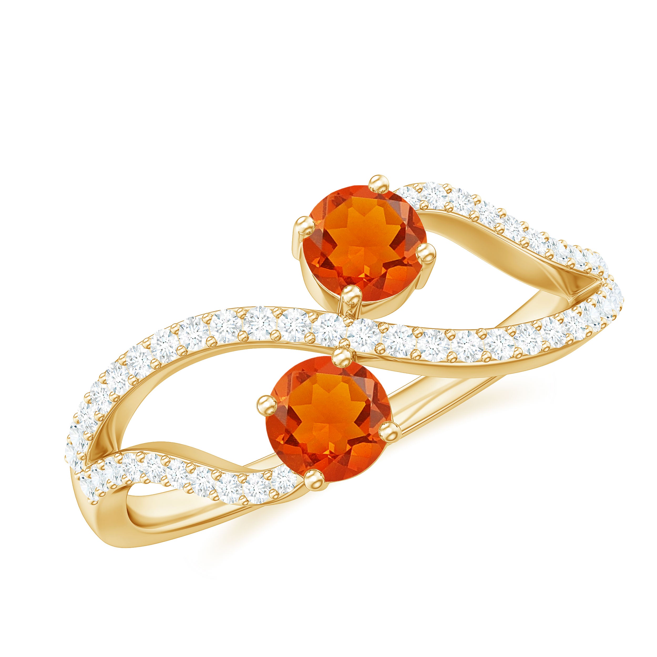 Rosec Jewels-3/4 CT Minimal Fire Opal and Diamond Engagement Ring