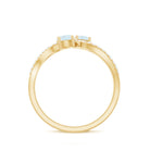 1 CT Minimal Moonstone and Diamond Engagement Ring AAA - Rosec Jewels