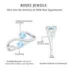 2 Stone Aquamarine and Diamond Infinity Promise Ring for Women AAA - Rosec Jewels