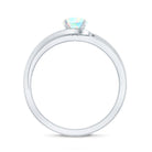 Natural Ethiopian Opal Solitaire Ring with Bypass Shank AAA - Rosec Jewels