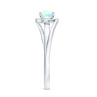 Natural Ethiopian Opal Solitaire Ring with Bypass Shank AAA - Rosec Jewels