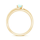 Natural Ethiopian Opal Solitaire Ring with Bypass Shank AAA - Rosec Jewels
