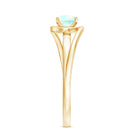 Natural Ethiopian Opal Solitaire Ring with Bypass Shank AAA - Rosec Jewels
