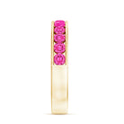 Rosec Jewels-Round Lab Created Pink Sapphire Half Eternity Band in Channel Setting