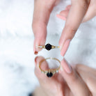 Cushion Black Onyx Split Shank Engagement Ring with Diamond AAA - Rosec Jewels