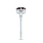 Genuine 8mm Garnet Diamond Cushion Cut Engagement Ring with Split Shank AAA - Rosec Jewels