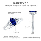 Certified 0.7 Carat Lab Grown Blue Sapphire Diamond Marquise Engagement Ring with Celtic Knot AAAA - Rosec Jewels