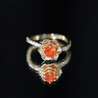 Rosec Jewels-1/2 Ct Fire Opal Flower Engagement Ring with Diamond