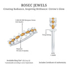 Natural Citrine Diamond Half Eternity Ring with Certificate AAA - Rosec Jewels