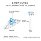 1 Carat Aquamarine Pear Engagement Ring with Diamond Trio AAA - Rosec Jewels