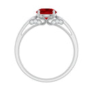 Rosec Jewels-Designer Lab Grown Ruby Solitaire Engagement Ring for Women