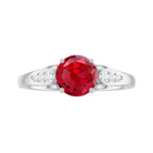 Rosec Jewels-Designer Lab Grown Ruby Solitaire Engagement Ring for Women
