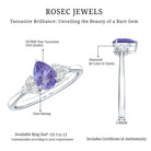 0.8 Carat Pear Shaped Tanzanite Engagement Ring with Diamond Trio AAA - Rosec Jewels