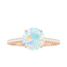 Real 8mm Ethiopian Opal Diamond Engagement Ring with Certificate AAA - Rosec Jewels