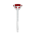 Certified Lab Ruby Solitaire Engagement Ring with Diamonds AAAA - Rosec Jewels
