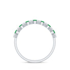 Genuine Emerald and Diamond Half Eternity Ring for Women AAA - Rosec Jewels