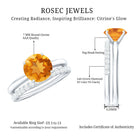 Natural Citrine Wedding Bridal Ring Set with Diamond AAA - Rosec Jewels