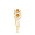 Certified Natural Citrine Diamond Half Eternity Band for Anniversary AAA - Rosec Jewels