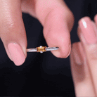 Baguette Cut Citrine Minimal Birthstone Promise Ring Citrine - ( AAA ) - Quality - Rosec Jewels