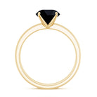 Natural 8mm Black Onyx Solitaire Engagement Rings with Diamond Enhancer AAA - Rosec Jewels