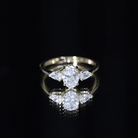 Rosec Jewels-Oval and Pear Cut Moissanite Three Stone Engagement Ring
