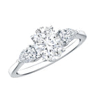 Rosec Jewels-Oval and Pear Cut Moissanite Three Stone Engagement Ring