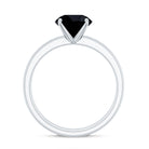 Natural Black Spinel Wedding Engagement Ring Set with Diamond AAA - Rosec Jewels