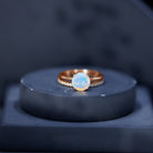 Natural 2 Carat Ethiopian Opal Diamond Solitaire Engagement Wedding Ring Set AAA - Rosec Jewels
