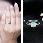 Natural 2 Carat Ethiopian Opal Diamond Solitaire Engagement Wedding Ring Set AAA - Rosec Jewels