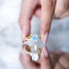 Natural 2 Carat Ethiopian Opal Diamond Solitaire Engagement Wedding Ring Set AAA - Rosec Jewels