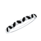 Natural Marquise Black Spinel Diamond Half Eternity Ring AAA - Rosec Jewels