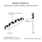 Natural Marquise Black Spinel Diamond Half Eternity Ring AAA - Rosec Jewels