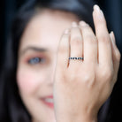Natural Marquise Black Spinel Diamond Half Eternity Ring AAA - Rosec Jewels